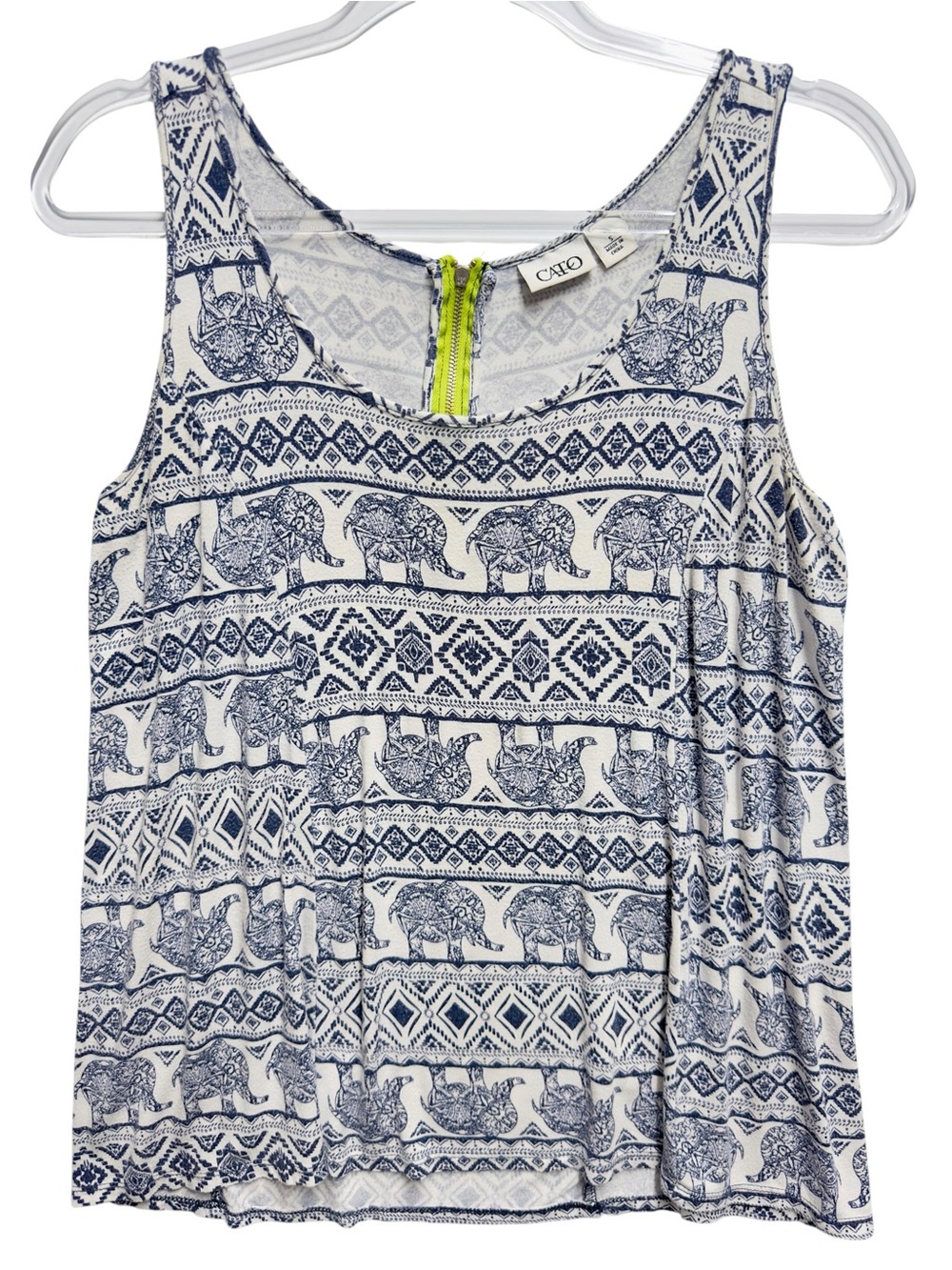 Cotton Knit Elephant Patchwork Aztec Geometric Diamond Striped Tank Top Tee
